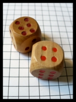 Dice : Dice - 6D - Pair of Wood With Colored Pips